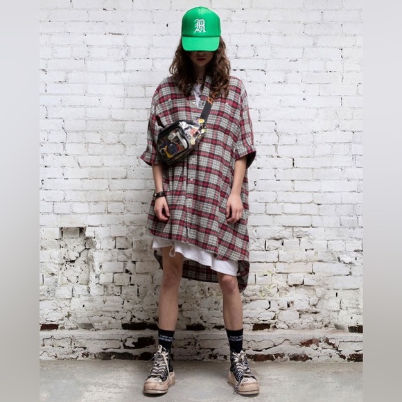 R13 Plaid Oversized Boxy Shirt. Size large. Brand new with tags.$495